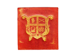 red square soap with witch baby crest on it